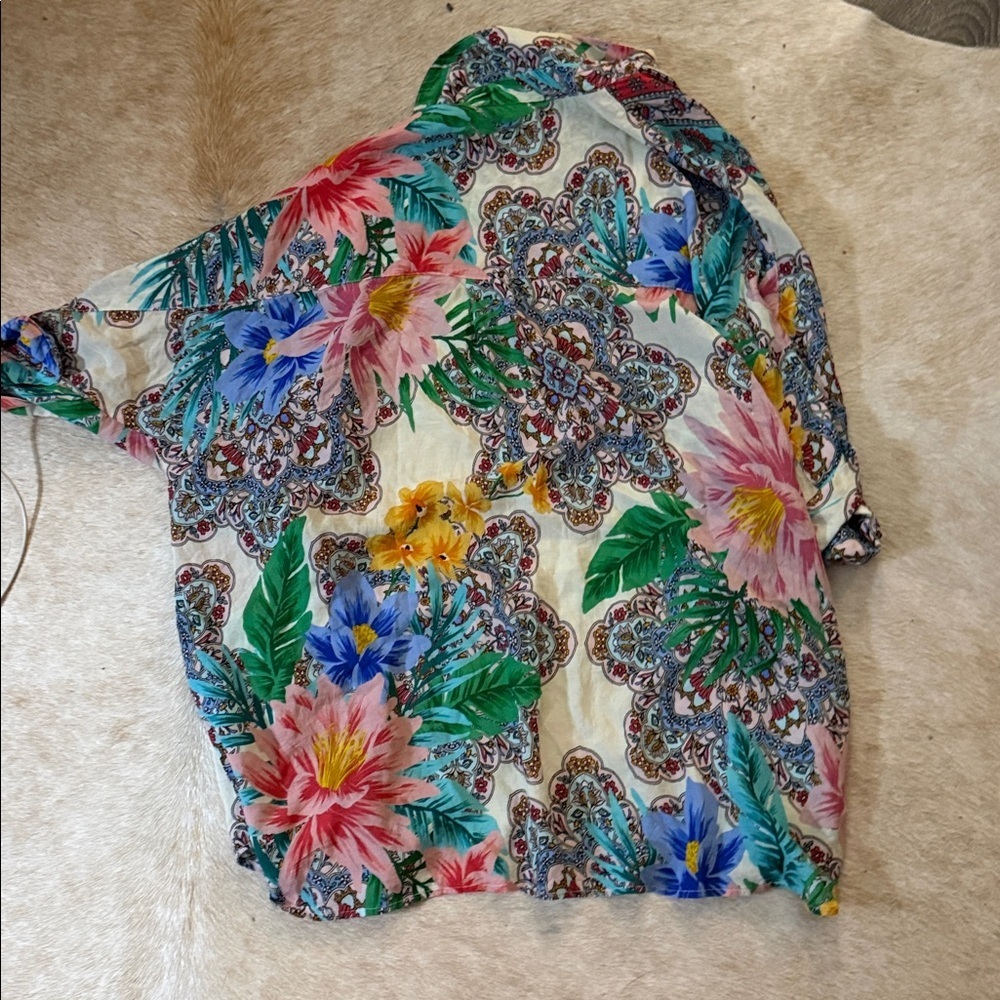 Johnny Was Clover Button Down Shirt In Multi size small - Picture 5 of 9